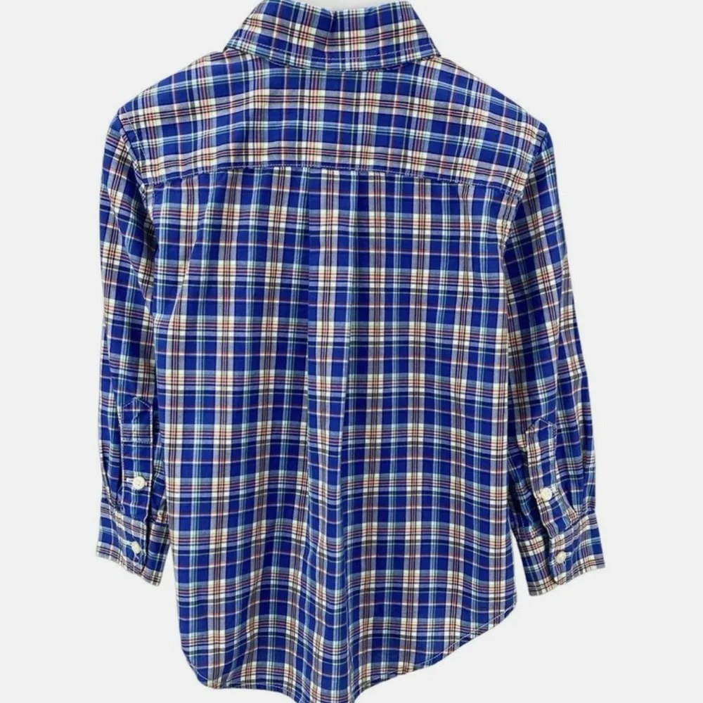 RALPH LAUREN 🐎 Boys Blue Plaid button down - Size 2T - Picture 2 of 6